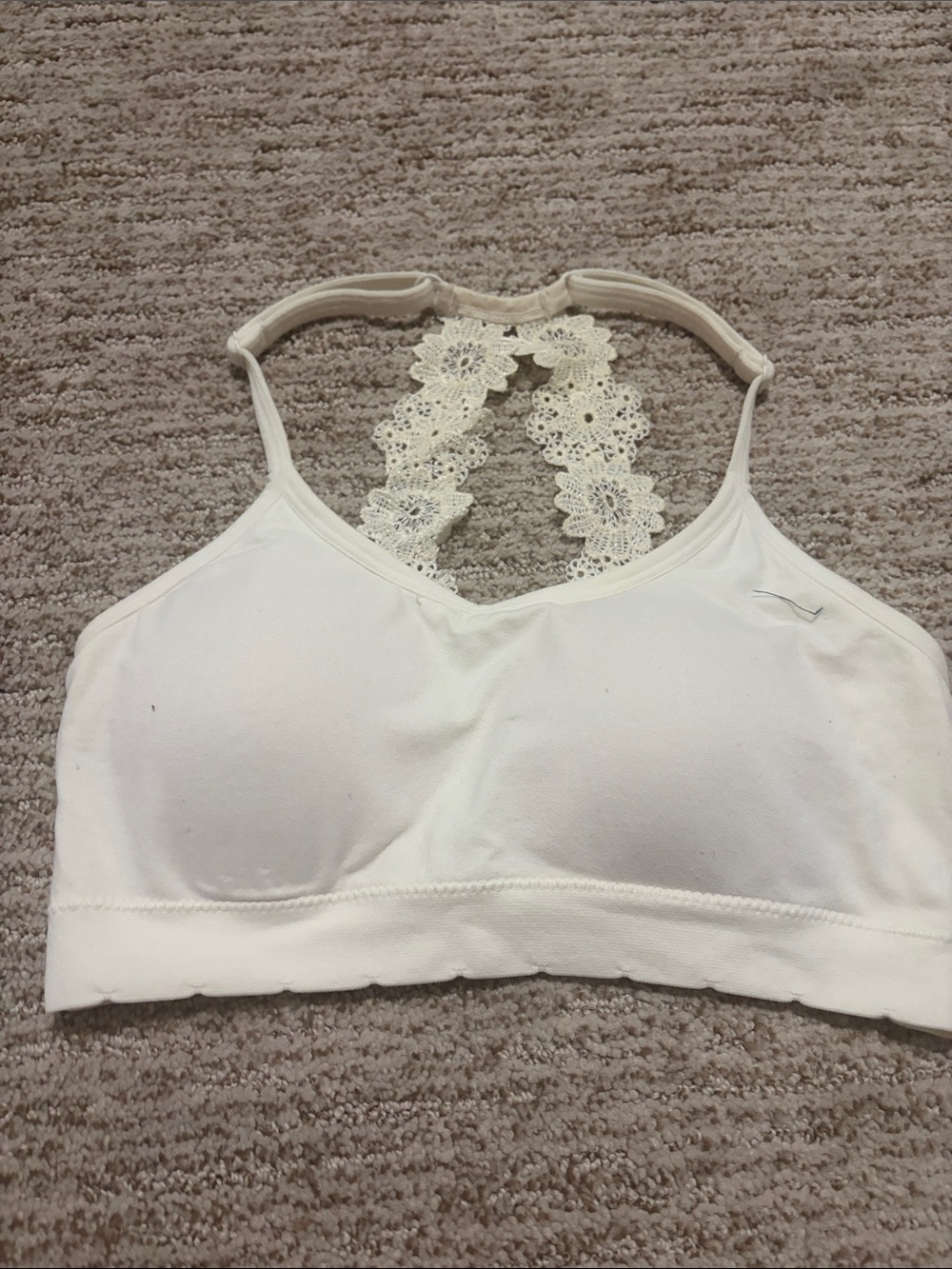 Lace Racerback Comfort Bralette - Cream